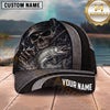 Maxcorners Fishing Dark Skull Angler with Dramatic Fishing Rod and Mysterious Scene Personalized Name 3D Cap (13 Fish Species)