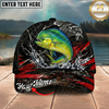 Maxcorners Fishing Black Red Lightning Splash Personalized 3D Cap (12 Fish Species)
