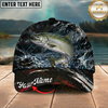 Maxcorners Fishing Dark Marble Water Splash Personalized 3D Cap (12 Fish Species)