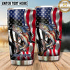 Maxcorners Fishing Tumbler Waving American Flag Action Design Personalized Name Tumbler (13 Species)