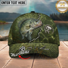 Maxcorners Fishing Green Scale Lightning Pattern Personalized 3D Cap (12 Fish Species)