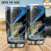 Maxcorners Fishing Tumbler Black Blue Arrow Carbon Design Personalized Name Tumbler (13 Species)