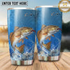Maxcorners Fishing Tumbler Bright Blue Water Ripple Design Personalized Name Tumbler (13 Species)