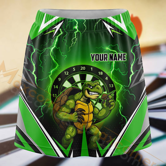 Maxcorners Darts Green Ninja Turtle Dartboard Personalized 3D Skort, Skirts With Shorts