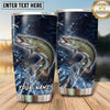 Maxcorners Fishing Tumbler Midnight Ocean Storm Design Personalized Name Tumbler (13 Species)