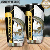 Maxcorners Fishing Tumbler Yellow Black Sport Stripe Design Personalized Name Tumbler (13 Species)