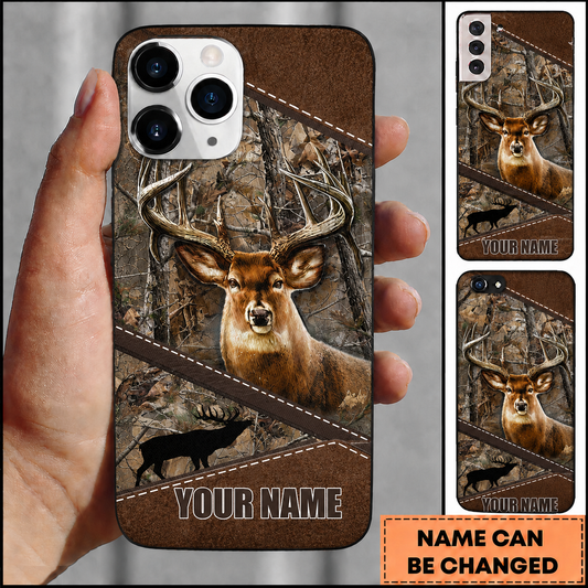Maxcorners Hunting Deer Rustic Woodland Camo Customized Name Phone Case