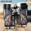 Maxcorners Fishing Tumbler Monochrome Cabin Flag Collage Design Personalized Name Tumbler (13 Species)