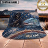 Maxcorners Fishing Dark Lightning Fishing Illustration with Dramatic Effect Personalized Name 3D Bucket Hat (13 Fish Species)