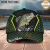 Maxcorners Fishing Neon Hexagon Pattern Personalized Name 3D Cap (12 Fish Species)