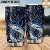 Maxcorners Fishing Tumbler Navy Camouflage Angler Design Personalized Name Tumbler (13 Species)