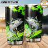 Maxcorners Fishing Tumbler Neon Green Paint Burst Design Personalized Name Tumbler (13 Species)