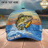 Maxcorners Fishing Sunset Ocean Wave Beer Bottle Personalized Name 3D Cap (12 Fish Species)