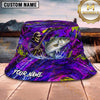 Maxcorners Fishing Neon Skull Angler Water Splash Personalized 3D Bucket Hat (13 Fish Species)