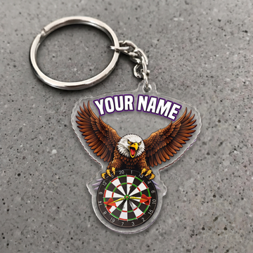 Maxcorners Flying Eagle Darts Personalized Name Keychain