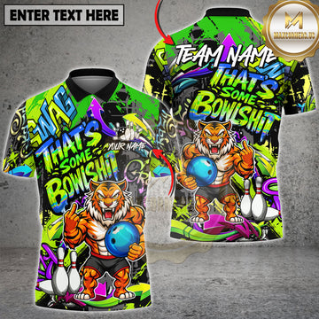 Maxcorners Bowling Graffiti Tiger Power Street Style Neon Art Multioptions Personalized Name, Team Name 3D Shirt