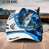 Maxcorners Fishing White Blue Lava Sport American Flag Pattern Sport Pattern Personalized Name 3D Cap (11 Breeds)
