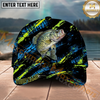 Maxcorners Fishing Neon Splash Angler Hat Personalized Name Classic 3D Cap (9 Breeds)