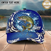 Maxcorners Fishing Scale Pattern Ocean Wave Style Personalized Name Classic 3D Cap (9 Breeds)