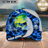 Maxcorners Fishing Electric Water Hexagon Personalized Classic Cap (12 Fish Species)
