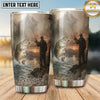 Maxcorners Fishing Tumbler Sepia Wilderness Angler Scene Design Personalized Name Tumbler (13 Species)
