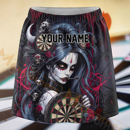Maxcorners Darts Gothic Doll Dartboard Personalized 3D Skort, Skirts With Shorts
