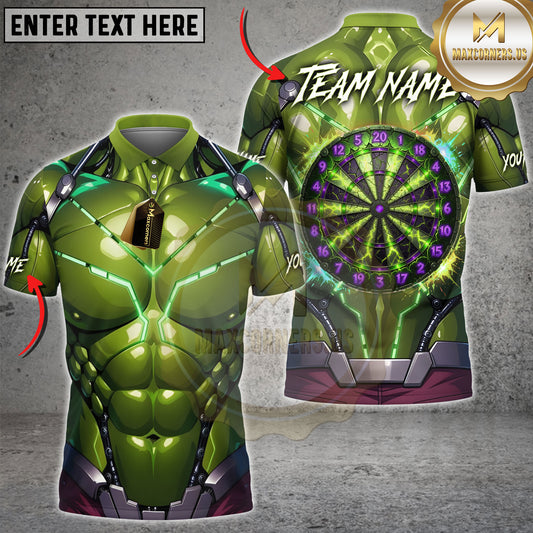 Maxcorners Green Titan Dartboard Multi Options Personalized Name, Team Name 3D Shirts