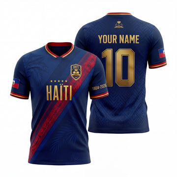 Maxcorners Personalized Haiti Soccer Fan 3D All Over Print Jersey Shirt Custom Name Number Football Supporter Gift