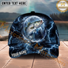 Maxcorners Fishing Thunder Moon Lightning Personalized Name 3D Cap (12 Fish Species)