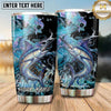 Maxcorners Fishing Tumbler Turquoise Galaxy Splash Design Personalized Name Tumbler (13 Species)