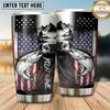 Maxcorners Fishing Tumbler Monochrome Cabin Flag Collage Design Personalized Name Tumbler (13 Species)