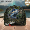 Maxcorners Fishing Mossy Camo Water Ring Personalized 3D Cap (12 Fish Species)