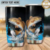 Maxcorners Fishing Tumbler Black Blue Double Catch Honeycomb Design Personalized Name Tumbler (13 Species)