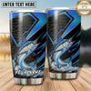 Maxcorners Fishing Tumbler Black Blue Arrow Carbon Design Personalized Name Tumbler (13 Species)