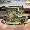 Maxcorners Fishing Camo Faith Hook Personalized Name 3D Bucket Hat (12 Fish Species)