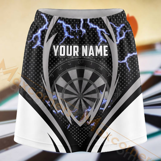 Maxcorners Darts Monochrome Shield Dartboard Personalized 3D Skort, Skirts With Shorts