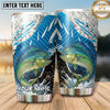 Maxcorners Fishing Tumbler Blue Ice Shard Mountain Design Personalized Name Tumbler (13 Species)