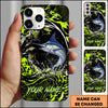 Maxcorners Fishing Neon Green Water Splash Personalized Name Phone Case  (12 Fish Species)