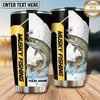 Maxcorners Fishing Tumbler Yellow Black Sport Stripe Design Personalized Name Tumbler (13 Species)