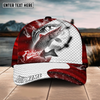 Maxcorners Fishing Red Dark Pattern Sport Pattern Personalized Name 3D Cap (11 Breeds)