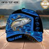 Maxcorners Fishing Blue Water Outdoor Custom Name Personalized Cap  (11 Fish Species)