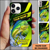 Maxcorners Neon Green Modern Graphic Personalized Name Phone Case (13 Fish Species)