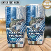 Maxcorners Fishing Tumbler Light Blue Tech Circuit Design Personalized Name Tumbler (13 Species)