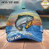 Maxcorners Fishing Sunset Ocean Wave Beer Bottle Personalized Name 3D Cap (12 Fish Species)