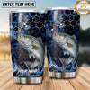 Maxcorners Fishing Tumbler Deep Blue Galaxy Honeycomb Design Personalized Name Tumbler (13 Species)