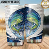 Maxcorners Fishing Tumbler White Blue Circular Water Ring Design Personalized Name Tumbler (13 Species)