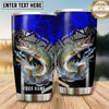 Maxcorners Fishing Tumbler Royal Blue Futuristic Maze Design Personalized Name Tumbler (13 Species)