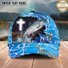 Maxcorners Fishing Christian Outdoorsman American Custom Name Personalized Cap (11 Fish Species)