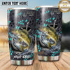 Maxcorners Fishing Tumbler Gray Teal Bubble Honeycomb Design Personalized Name Tumbler (13 Species)
