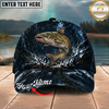 Maxcorners Fishing Dark Ocean Splash Personalized 3D Cap (12 Fish Species)